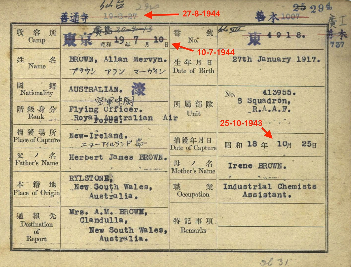 Registration of POW